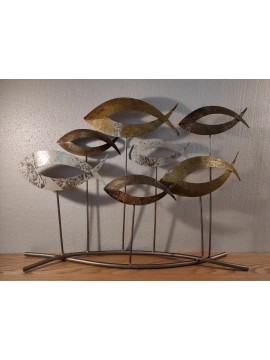 Sculpture poissons dorés Longueur 50